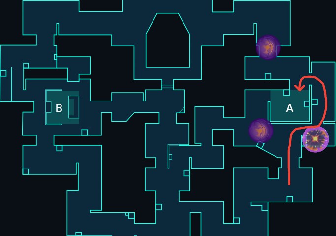 valorant_アストラ_カロード_攻めAサイトスモーク位置2